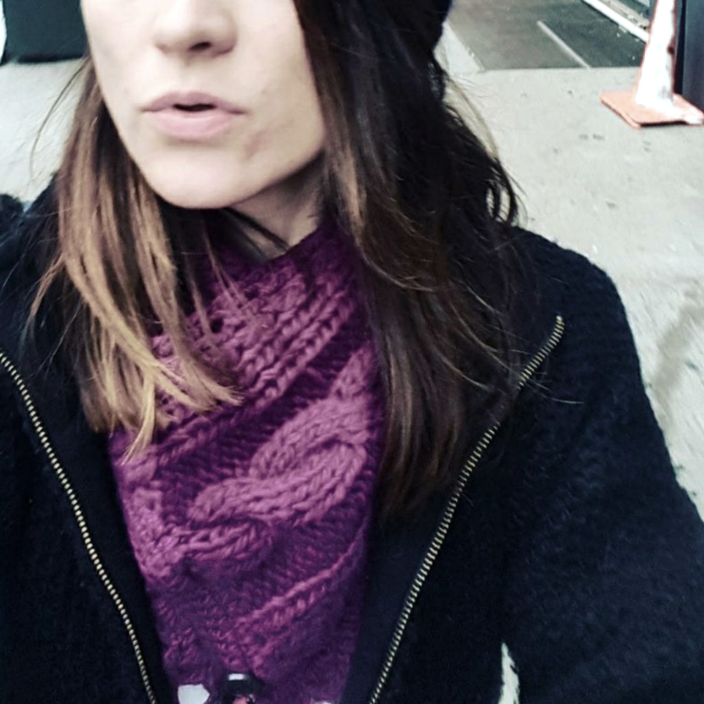 RARE VINTAGE STYLE 🔥 Nirvanna Designs Merino Rib Knit Neckwarmer - Plum/Purple